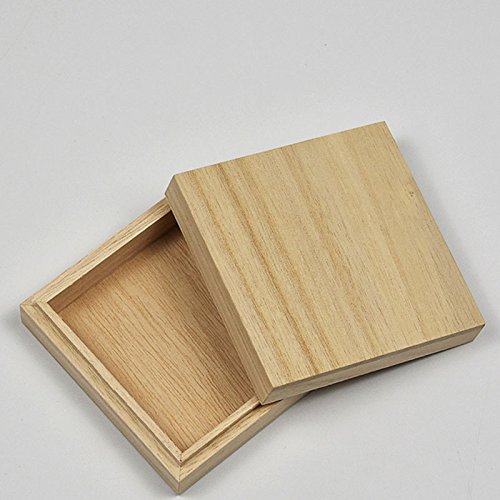 Demarkt Caja de Regalo de Joyería de Madera de Color Primario Navidad Regalos de Cumpleaños y Fiesta Cajas de Regalo Conjunto de Convites para Decorativos 8.7 * 8.7 * 3.2CM 1PCS