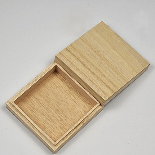 Demarkt Caja de Regalo de Joyería de Madera de Color Primario Navidad Regalos de Cumpleaños y Fiesta Cajas de Regalo Conjunto de Convites para Decorativos 8.7 * 8.7 * 3.2CM 1PCS