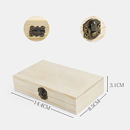 Demarkt Caja de Regalo de Madera Navidad Regalos de Cumpleaños y Fiesta Cajas de Regalo Conjunto de Convites para Decorativos 14.5 * 8.5 * 3.1CM 1PCS