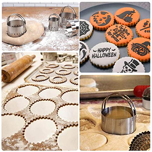 Demino El Moho 4pcs Ronda de Onda de la Galleta con la manija de la Magdalena la Pasta de azúcar del Molde de Navidad Decoración de Pasteles Herramientas azúcar Pasta de bicarbonato de Die