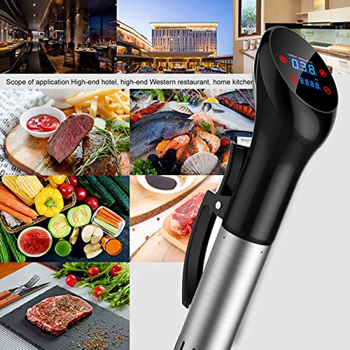 Demo Sous Vide Cocina, térmica Circulador de Inmersión, Sous Vide Pod 1000W Acero Inoxidable Sous Vide máquina, indicador Digital del LED Ultra silencioso, Negro