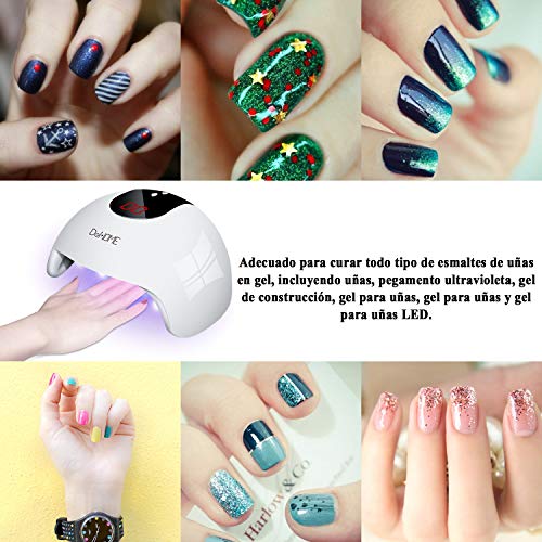 DeNOME Lámpara LED UV Uñas Profesional Maquillaje Uñas/Sensor para uñas de gel y Toe Nail Curing/con 3 Temporizadores(Blanco)