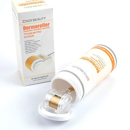 Dermaroller 1.0mm Titanio Rodillo Facial 192 Microagujas - Tratar cara, cuerpo, flacidez, celulitis, estrías blancas, manchas, alopecia, calvicie, pelo, cicatrices, marcas, poros dilatados