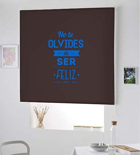 Desconocido ESTORES ENROLLABLES con Frases SER Feliz- Preciosos ESTORES TRANSLUCIDO con Frase MOTIVADORA-Estor con Frase NO TE Olvides DE SER Feliz (Marron Chocolate, 120X175)