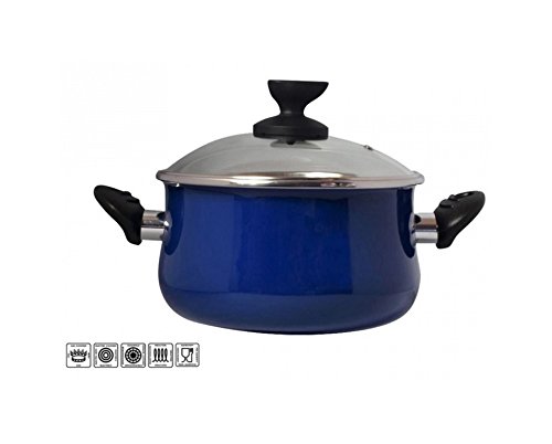 Desconocido Magefesa 2454140031 - Olla con Tapa de Acero esmaltado Mod danubio 24 cm Azul