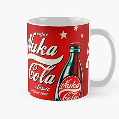 DesignDetail Ad Cola Stuff Cold Quality Ads Fallout Merchandise Ice Nuka High Propaganda La Mejor Taza de café de cerámica de mármol Blanco de 11 oz