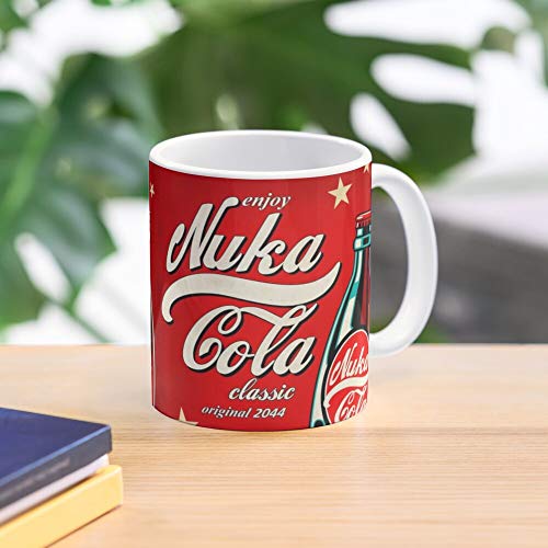 DesignDetail Ad Cola Stuff Cold Quality Ads Fallout Merchandise Ice Nuka High Propaganda La Mejor Taza de café de cerámica de mármol Blanco de 11 oz