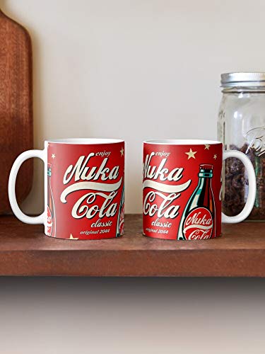 DesignDetail Ad Cola Stuff Cold Quality Ads Fallout Merchandise Ice Nuka High Propaganda La Mejor Taza de café de cerámica de mármol Blanco de 11 oz