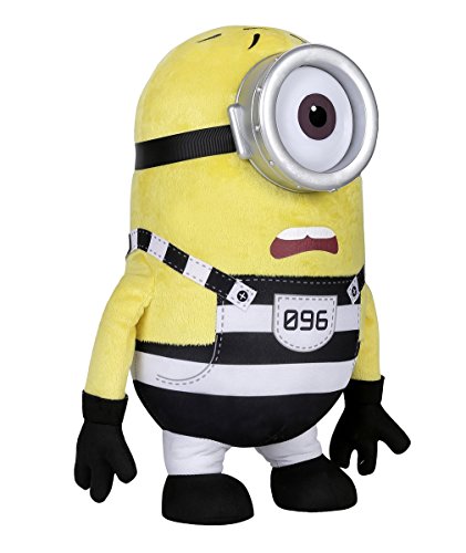 Despicable Me 9080 - Peluche de Minion Carl Vestido de presidiario, de la película GRU: Mi Villano Favorito 3" (tamaño Grande)