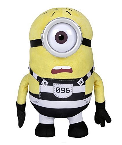 Despicable Me 9080 - Peluche de Minion Carl Vestido de presidiario, de la película GRU: Mi Villano Favorito 3" (tamaño Grande)