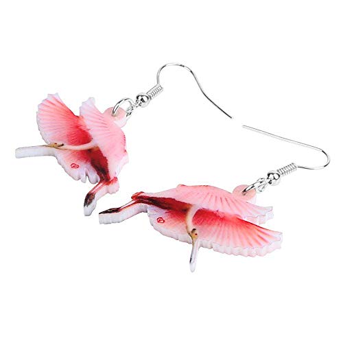 DFHTR Pendientes De Espátula Roja Acrílica Voladora Estampado Grande Animal Cuelga La Joyería De La Gota para Mujeres Niñas Encanto Regalo De Boda Decoración Pendientes Colgantes