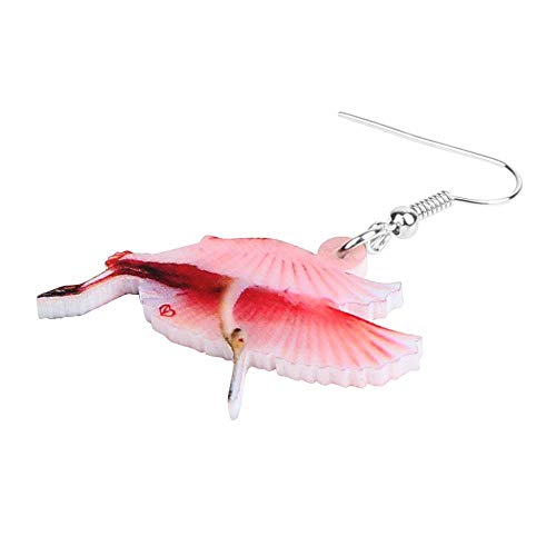 DFHTR Pendientes De Espátula Roja Acrílica Voladora Estampado Grande Animal Cuelga La Joyería De La Gota para Mujeres Niñas Encanto Regalo De Boda Decoración Pendientes Colgantes