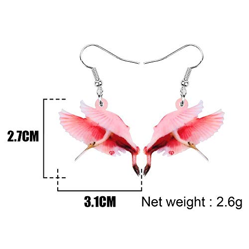 DFHTR Pendientes De Espátula Roja Acrílica Voladora Estampado Grande Animal Cuelga La Joyería De La Gota para Mujeres Niñas Encanto Regalo De Boda Decoración Pendientes Colgantes