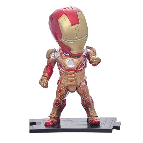 Dhl 6 Estilo Anime Juguetes Vengadores Iron Man Decoración Coche de la muñeca decoración de la Torta del Regalo 9 CM