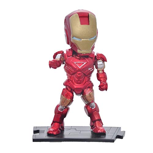 Dhl 6 Estilo Anime Juguetes Vengadores Iron Man Decoración Coche de la muñeca decoración de la Torta del Regalo 9 CM