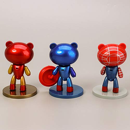 Dhl 6 Vengadores Cachorros Iron Man Torta de Spiderman Superman Juguete decoración de la decoración del Coche 10CM