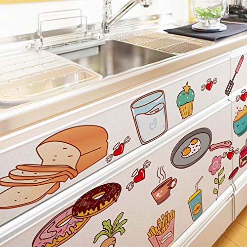 Dibujos Animados Cocina Refrigerador Puerta Pegatinas Decorativas Alimentos Fruta Pvc Extraíble Hogar R Diy Murales De Arte De Pared 30X40 Cm