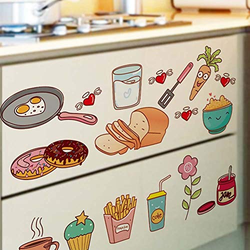 Dibujos Animados Cocina Refrigerador Puerta Pegatinas Decorativas Alimentos Fruta Pvc Extraíble Hogar R Diy Murales De Arte De Pared 30X40 Cm