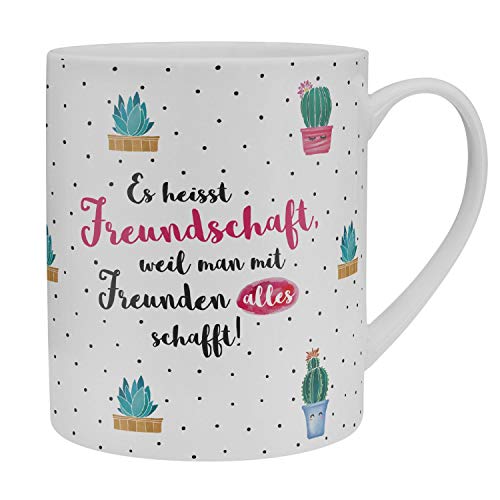 Die Geschenkewelt XL-Tasse 46215 "Es heisst Freundschaft, weil man mit Freunden alles schafft!"