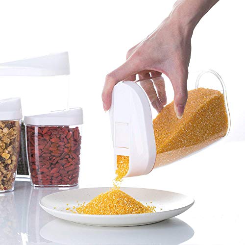 Diealles Shine Vordas 5 Pieza Jarras de Almacenamiento de Plástico con Tapa Hermética, Ideal para Arroz, Pasta, Cereales, Azúcar, Café y Más