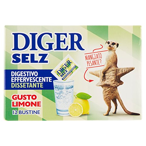 Diger Selz Digestivo Effervescente al Gusto di Limone - Confezione da 12 Bustine