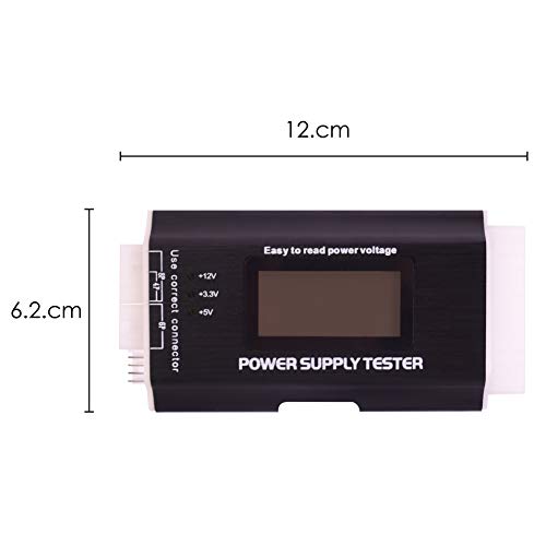 DIGIFLEX Comprobador de Fuente de alimentación ATX de 20-24 Clavijas SATA con LCD - Tester Fuente Alimentacion