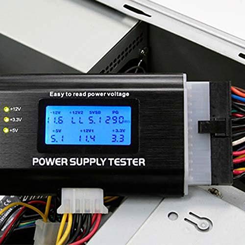 DIGIFLEX Comprobador de Fuente de alimentación ATX de 20-24 Clavijas SATA con LCD - Tester Fuente Alimentacion