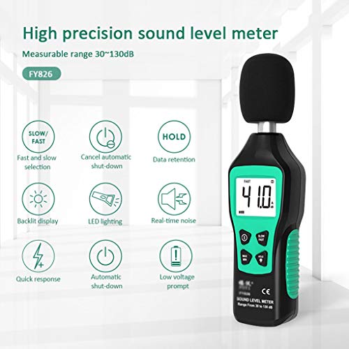 Digital sonómetro 30-130dB medir el volumen de ruido Instrumento de Monitoreo de Decibel Tester Medidor de sonido