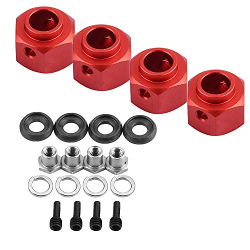 Dilwe RC Widen Adaptador, Metal 9mm Juego de Ensanchamiento de Ruedas para TRAXXAS TRX-4 D90 SCX10 1/10 Coche(Rojo)