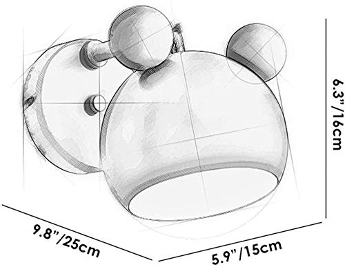 DINGYGJ En el Interior de la Pared se Ilumina Oso Lindo con el Interruptor, Plancha Aplique de Pared Interior habitación de los niños Muebles for el hogar (Color : Gray)