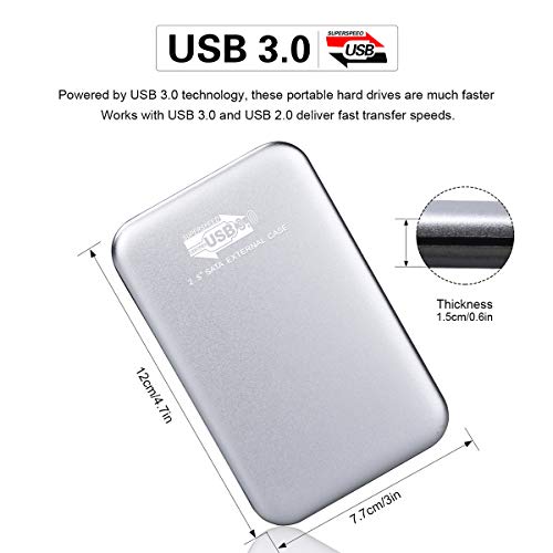 Disco Duro Externo 1 TB, 2.5'' USB3.0 Disco Duro Externo para PC, Mac,Xbox, MacBook, Chromebook (1TB,Rojo)