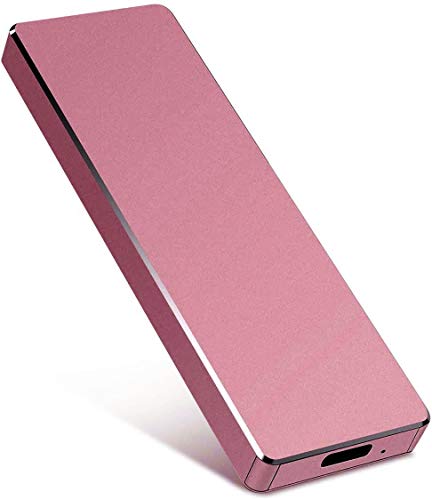 Disco duro externo de 2 TB, disco duro portátil externo para PC, portátil y Mac (2 TB, oro rosa-A)