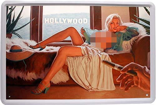 Diseño de chica sexy fijar Hollywood 20 x 30 cm luminosa de local comercial retro de chapa de 383