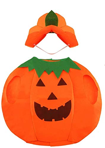 Disfraz de Calabaza de Halloween Ropa Elegante para Niños Niñas Fiesta de Halloween Decoración de Cosplay (Sombrero de Ropa)