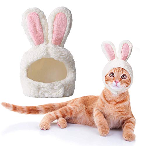 Disfraz Gato, Disfraz de Conejo de Gato de tamaño Ajustable, Disfraz de Cachorro de Pascua, Disfraz para Gato Orejas de Conejo para Cosplay de Pascua