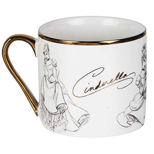 Disney Classic Cenicienta taza de cerámica coleccionable en caja con borde dorado y asa