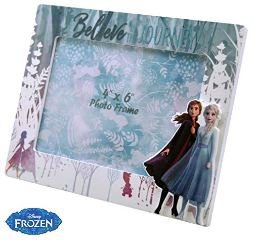 Disney Frozen Madera 1 Foto 2 Marcos de Fotos Decoración del hogar Unisex Adulto, Multicolor, Única