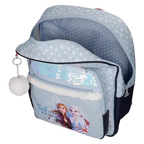 Disney Mochila Frozen con lentejuelas Trust your journey escolar 38cm, Azul