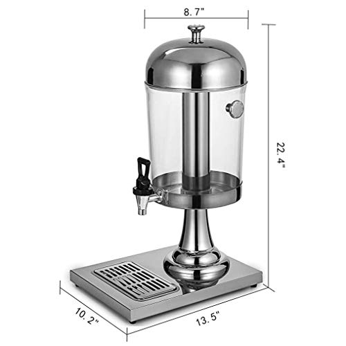 Dispensador de bebidas frías 8L resistente, dispensador de bebidas de un solo tazón exprimidor dispensador iter de BPA libre de acero inoxidable desayuno buffet bares hoteles JoinBuy.R