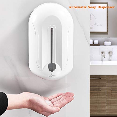 Dispensador de Jabón Automático Sin Contacto con Sensor de Movimiento Infrarrojo Pared, Liquido Dosificador Jabón Impermeable Batería for Baño Cocina Fregadero Hosteleria, 1100ml, H025ZJ