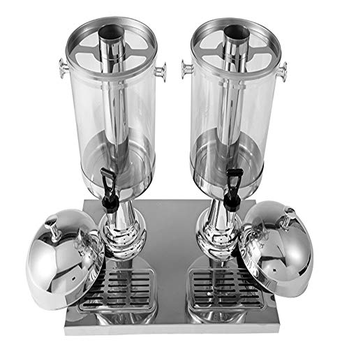 Dispensador De Jugo 16L jugo máquina profesional de la leche té Barril Bebida fría máquina de acero inoxidable de hielo y se calienta maquina expendedora ( Color : Plata , tamaño : 46.7x35x59cm )