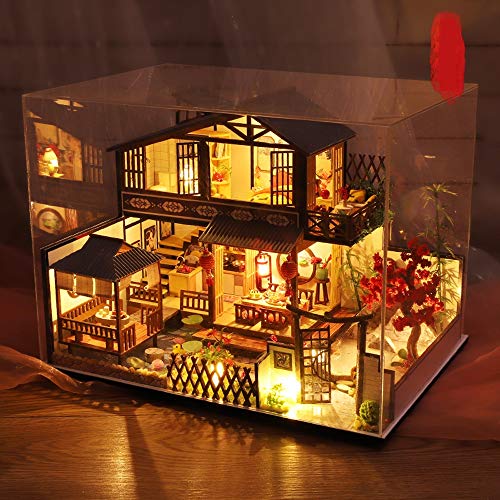 DIY mini casa de muñecas de estilo japonés, Game House, regalo del día de los niños, de madera ensambladas Modelo Kit House y de espectáculos de Juego de muebles de Valentine y juguetes de la intelige