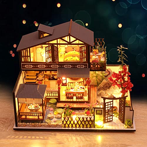 DIY mini casa de muñecas de estilo japonés, Game House, regalo del día de los niños, de madera ensambladas Modelo Kit House y de espectáculos de Juego de muebles de Valentine y juguetes de la intelige