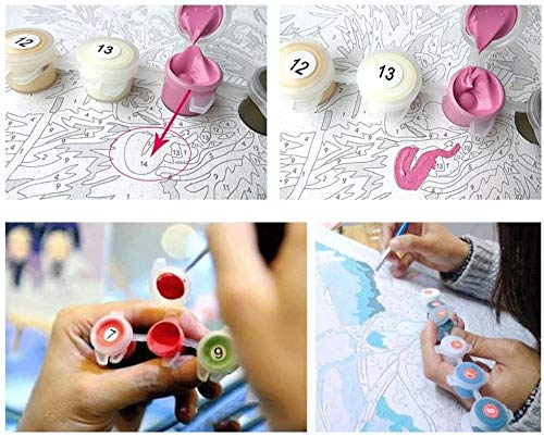 DIY Pintura al óleo por números Kits Perros pastores alemanes en pasto Lienzo Regalo para adultos Niños Cumpleaños Boda nuevo alojamiento o decoraciones navideñas