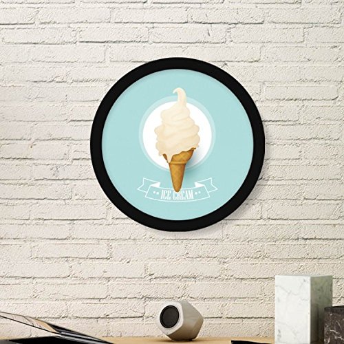 DIYthinker Paletas de Hielo Crema Conos de Helado del Arte de la Pintura de Fotos de imágenes de Madera Marco Redondo Pared del hogar del Regalo de la decoración Medio Negro