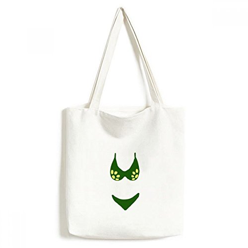 DIYthinker Traje de baño Atractivo Verde Conjunto de la ilustración de Mano Bolsa de Mano Medio Ambiente Lavable Craft Bolsos de Compras del Regalo Verde