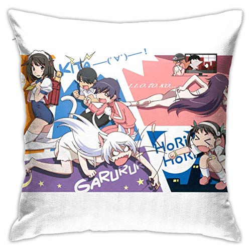 DJNGN Fundas para Cojines Funda de Almohada Cuadrada Suave para decoración del hogar para Cama, sofá, sofá, Fundas de Cojines de Granja, Ambos Lados (18 'x 18'), Anime Retro, ángel de Batalla, Alita