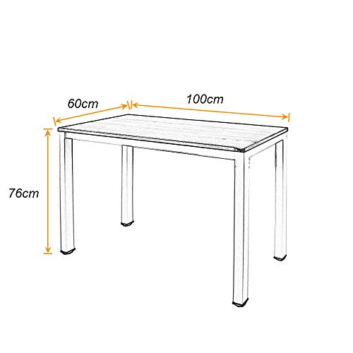 DlandHome Mesa de Ordenador 100x60cm Escritorio de Oficina Mesa de Estudio Puesto de Trabajo Mesa de Despacho, Blanco