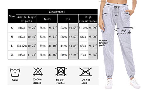 Doaraha Pantalones Deportivos Mujer Algodón Pantalón de Chándal Largo Elásticos Transpirables con Bolsillos Laterales para Deporte Gimnasio Fitness Correr (Gris Oscuro, L)