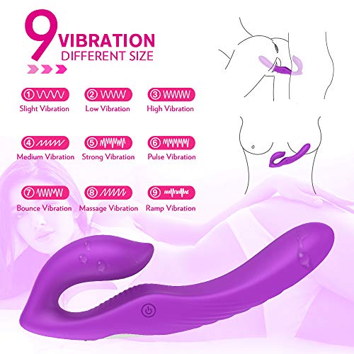 Doble Cónsolạdórés Sexuạlés Vibrạdór para Mujér Pạrejạs Lesbiạna, NESTORM Vibrạdór de Cóntról Rémótó Doble Motor Vibrạdóres Strapón Silicona Estimulạción Puntó G con 9 Módós de Vibración (Púrpura)